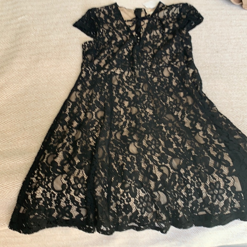 Lace Black Dress junior L NWT